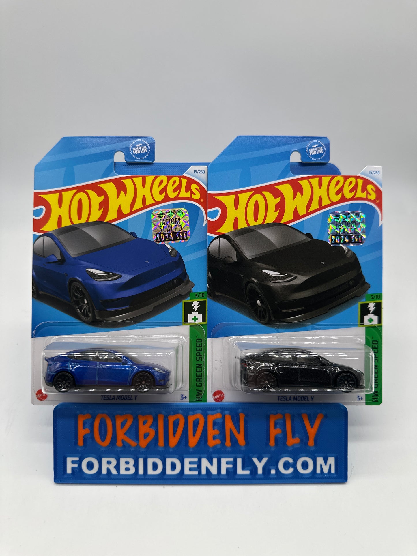 Hot Wheels Mainline - Factory Stickered 2024 - Tesla Model Y - Lot Of 2