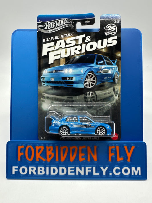 Hot Wheels 2025 Silver Series - Walmart Exclusive - Fast & Furious Graphic Remix Series - #3/5 Volkswagen Jetta MK3