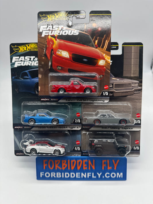 Hot Wheels Premium - Retro Entertainment Fast & Furious 2024 Mix H Set of 5