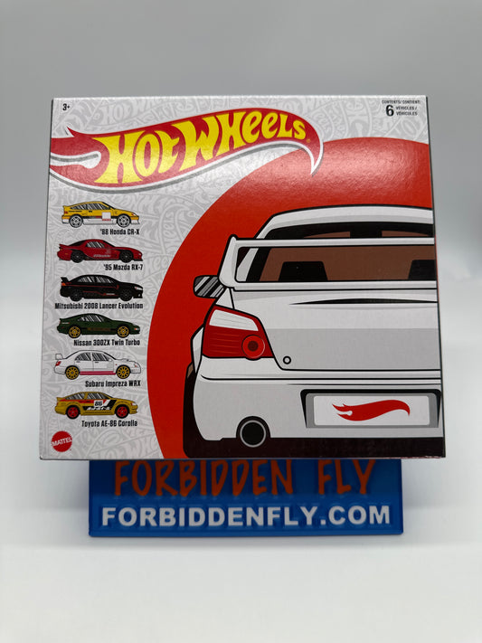Hot Wheels - 2022 Japanese JDM Model - Themed Boxed Set of 6 Cars - Mix A