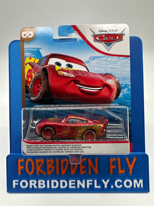 Disney Pixar Cars Movie - Thunder Hollow Series - Muddy Rust-Eze Racing Center Lightning McQueen
