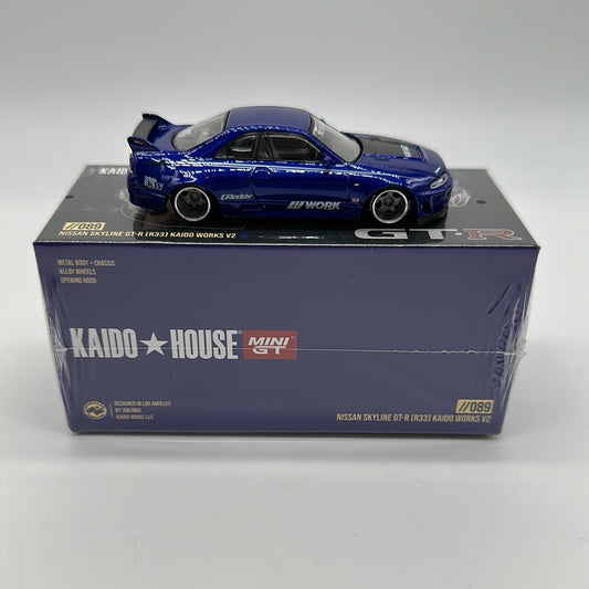 Kaido House (x MiniGT) - Regular Release #089 - Blue Nissan Skyline GT-R (R33) Kaido Works V2