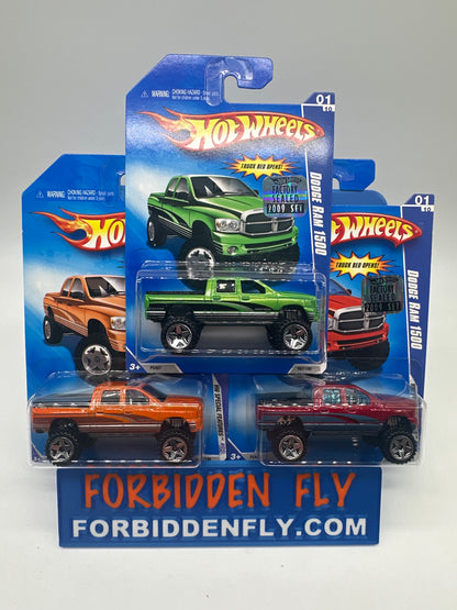 Hot Wheels Mainline - 2009 Factory Stickered - HW Special Features Series - Dodge Ram 1500 - Lot Of 3