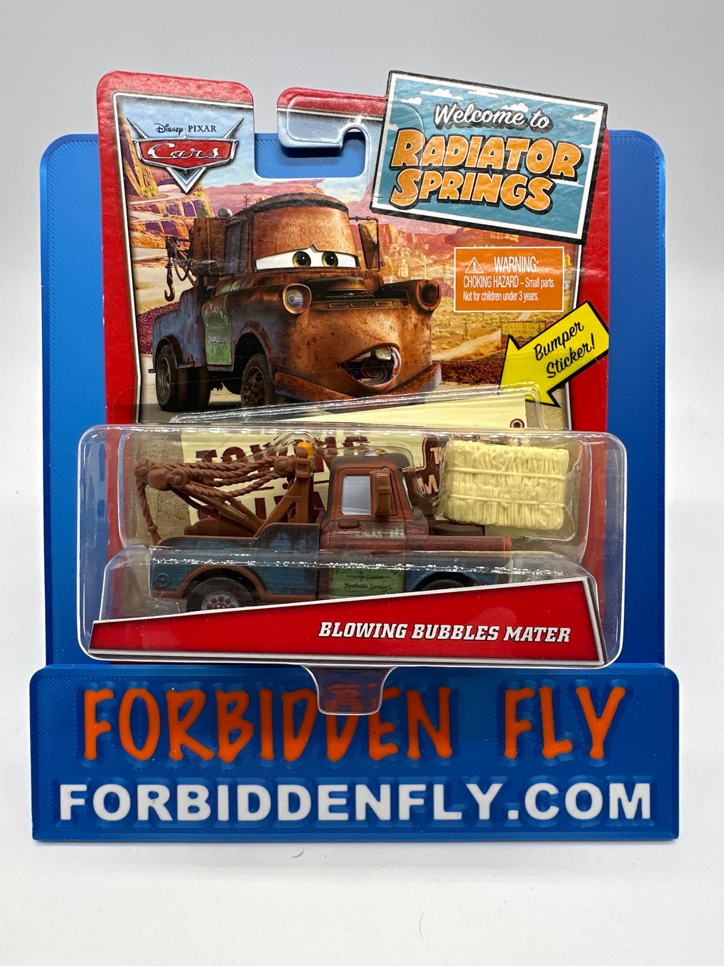 Disney Pixar Cars Movie - Welcome To Radiator Springs Card Series - Blowing Bubbles Mater With Bumper Sticker