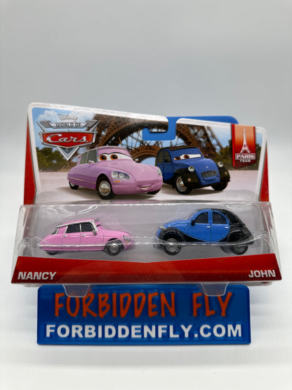 Disney Pixar Cars Movie - Paris Tour Series (Two) 2 Pack - Nancy & John