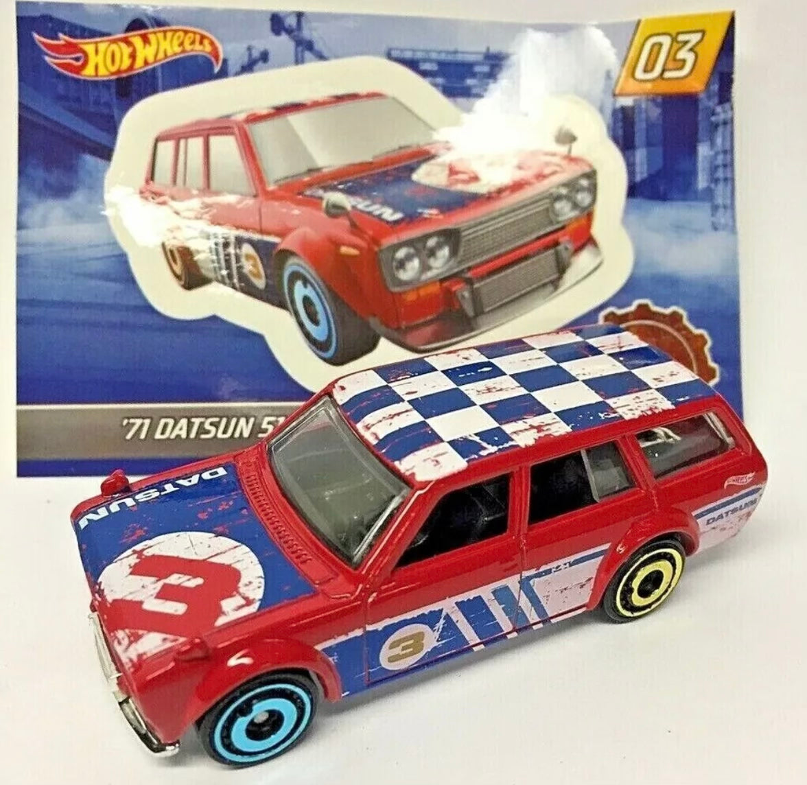 Hot Wheels 2019 Mystery Models Baggie - Series 3 #3 - Red Datsun Bluebird 510 Wagon