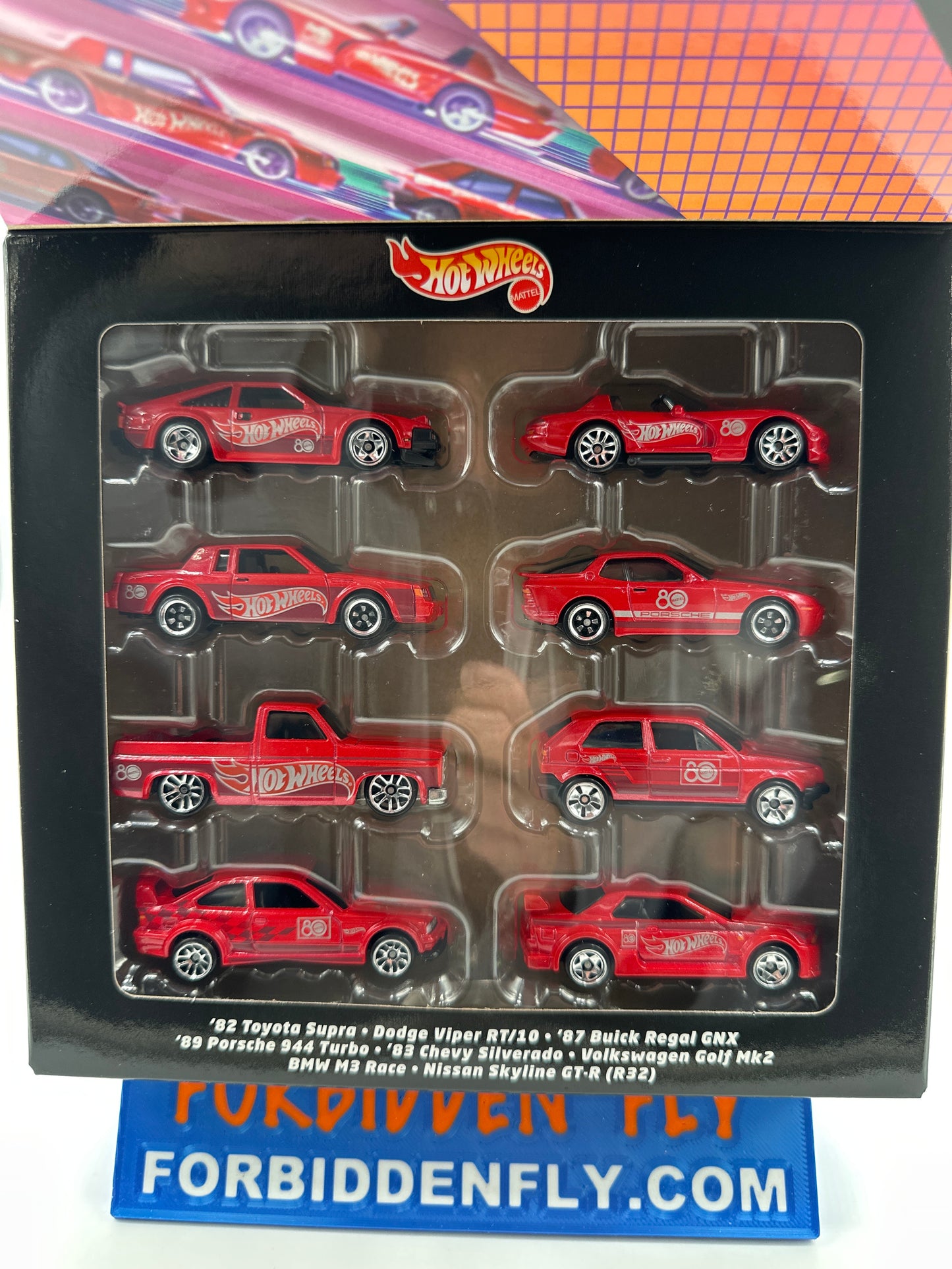 Hot Wheels Silver Series - 2025 Mattel 80th Anniversary Red Edition - Boxed Set of 8