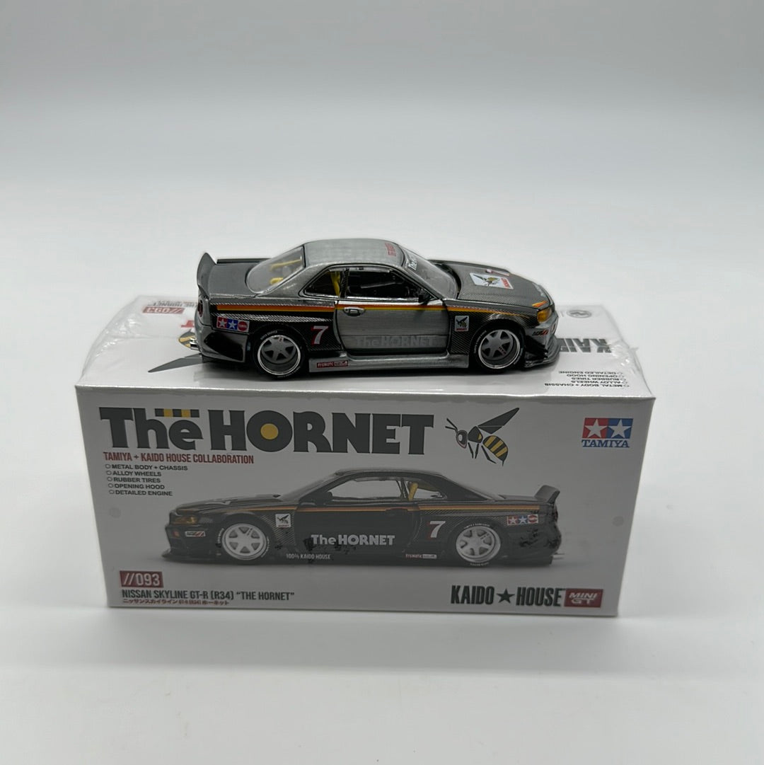 Kaido House (x MiniGT) - Raw Chase Release #093 - Black Nissan Skyline GT-R (R34) - The Hornet - Tamiya & Kaido House Collaboration
