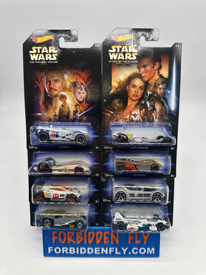 Hot Wheels - Walmart Exclusive 2014 Star Wars Movies Series - Complete Set of 8