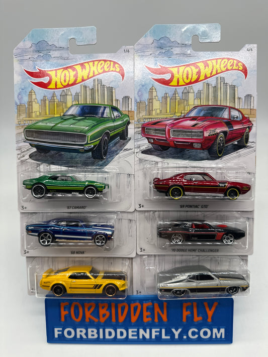 Hot Wheels - Walmart Exclusive 2019 Detroit Muscle Series - Complete Set of 6