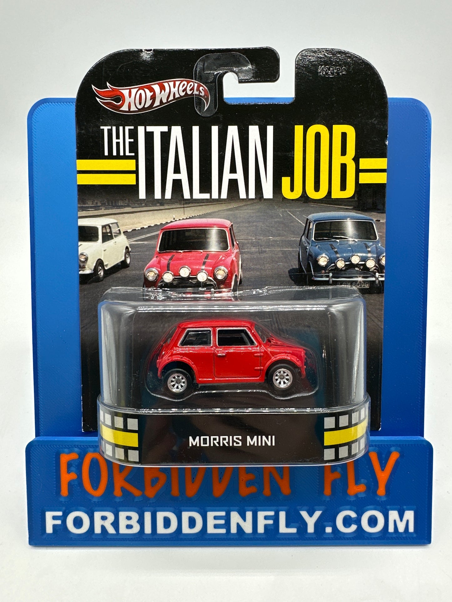 Hot Wheels 2013 Retro Entertainment Premium Single - The Italian Job - Morris Mini (Red) (Movie Reel Packaging)