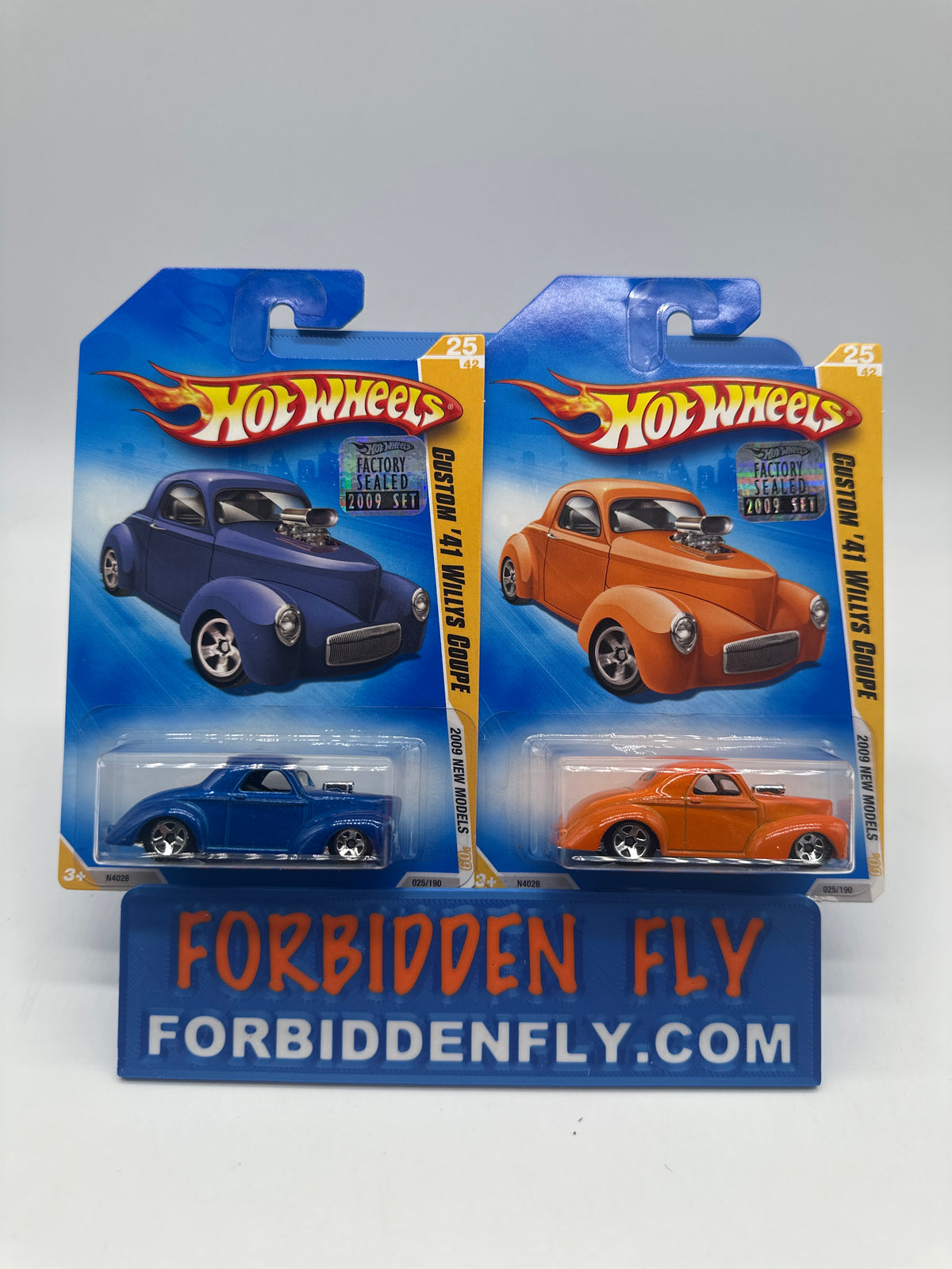 Hot Wheels Mainline - 2009 Factory Stickered - 2009 New Model Series - Custom ‘41 Willys Coupe - Lot Of 2