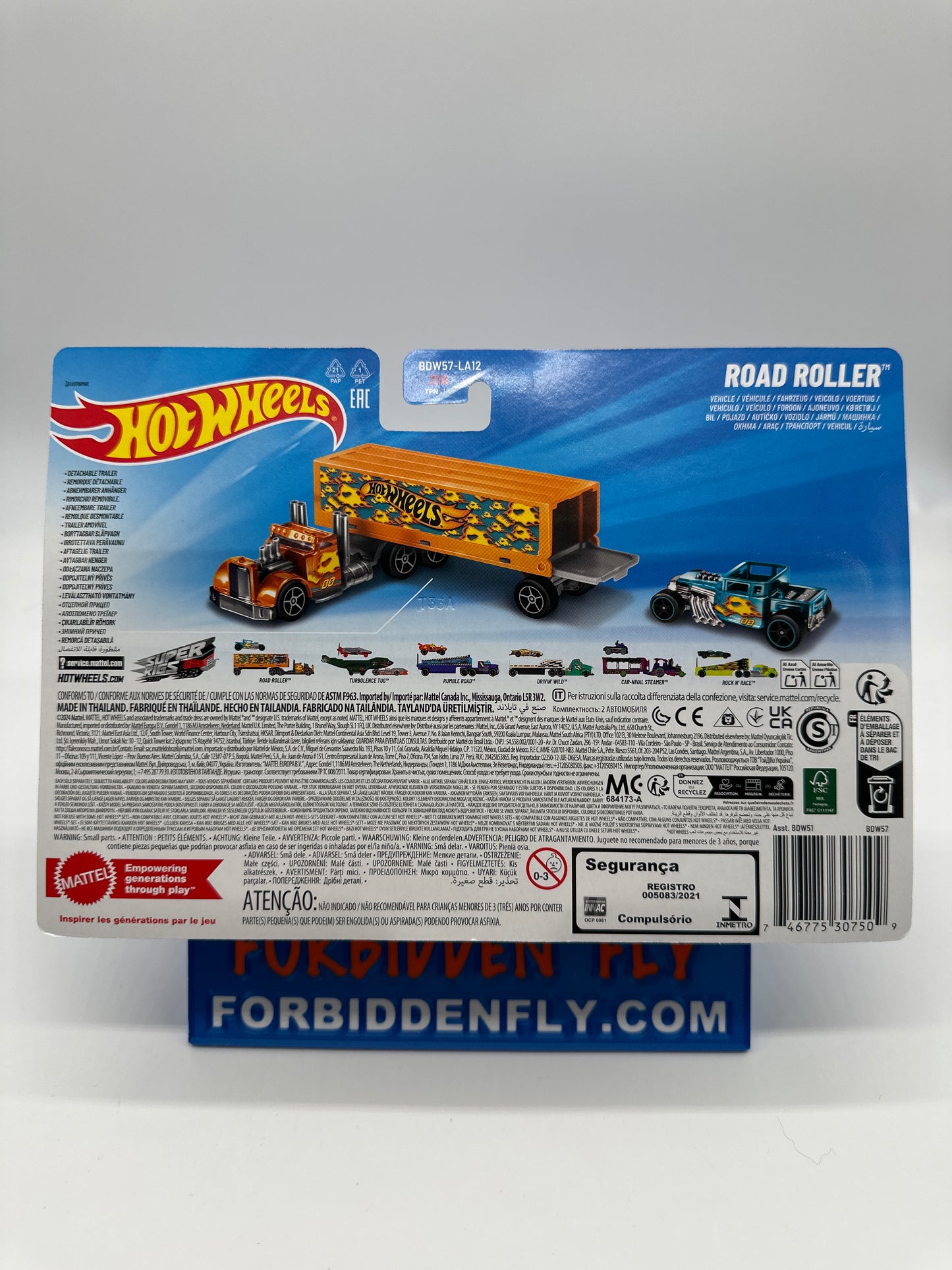 Hot Wheels Super Rigs - 2024 Road Roller w/ Teal Bone Shaker