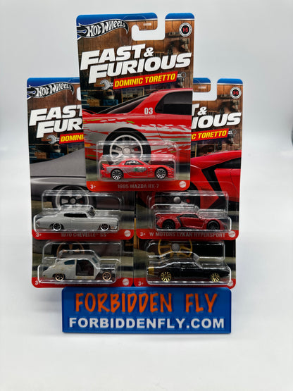 Hot Wheels - Walmart Exclusive - 2024 Fast & Furious Mainline Series - Dominic Toretto Series - Complete Set of 5