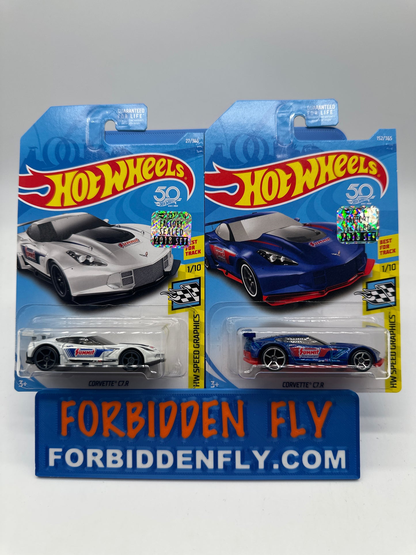 Hot Wheels Mainline - Factory Stickered 2018 - Corvette C7.R - Lot Of 2