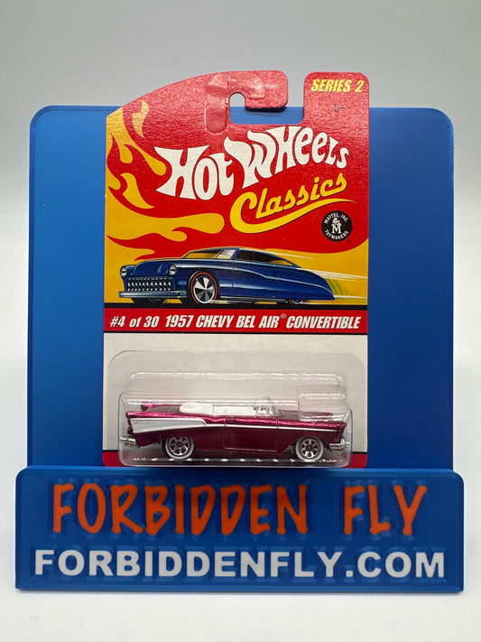 Hot Wheels Classics - Series 2 #4 of 30 - Magenta 1957 Chevy Bel Air Convertible
