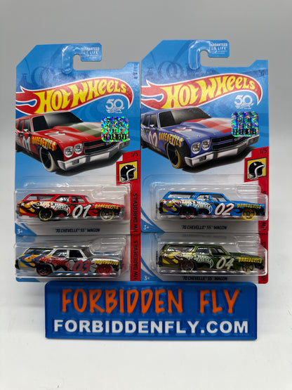 Hot Wheels Mainline - Factory Stickered 2018 - Daredevils ‘70 Chevelle SS Wagon  - Lot Of 4