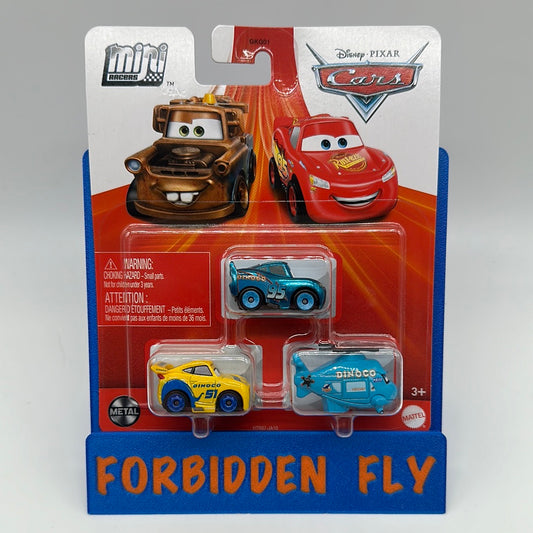 Disney Pixar Cars Movie - Metal Mini Racers 3 Pack - 2024 Dinoco Release - Rotor Turbosky, Dinoco Cruz Ramirez, Dinoco Lightning McQueen