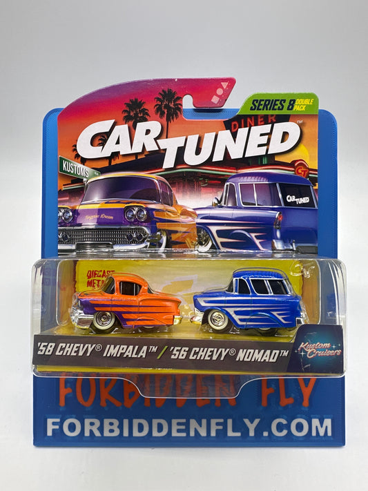 CarTuned - Series 8 Double Pack (Multipack) Regular Retail Release - Kustons - ‘58 Chevy Impala & ‘56 Chevy Nomad