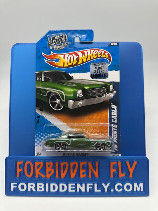 Hot Wheels 2011 Factory Sticker - ‘70 Monte Carlo - Green