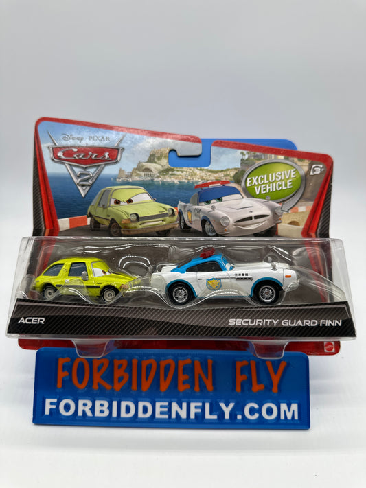 Disney Pixar Cars Movie - Cars 2 Two Pack - Acer & Security Guard Finn McMissile