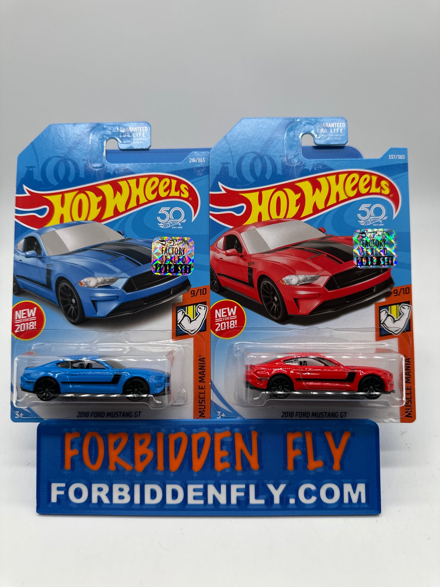 Hot Wheels Mainline - Factory Stickered 2018 - 2018 Ford Mustang GT - Lot Of 2