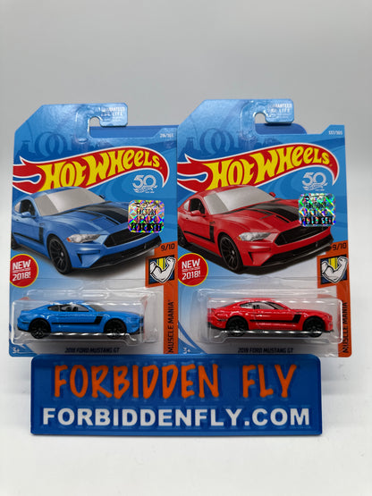 Hot Wheels Mainline - Factory Stickered 2018 - 2018 Ford Mustang GT - Lot Of 2