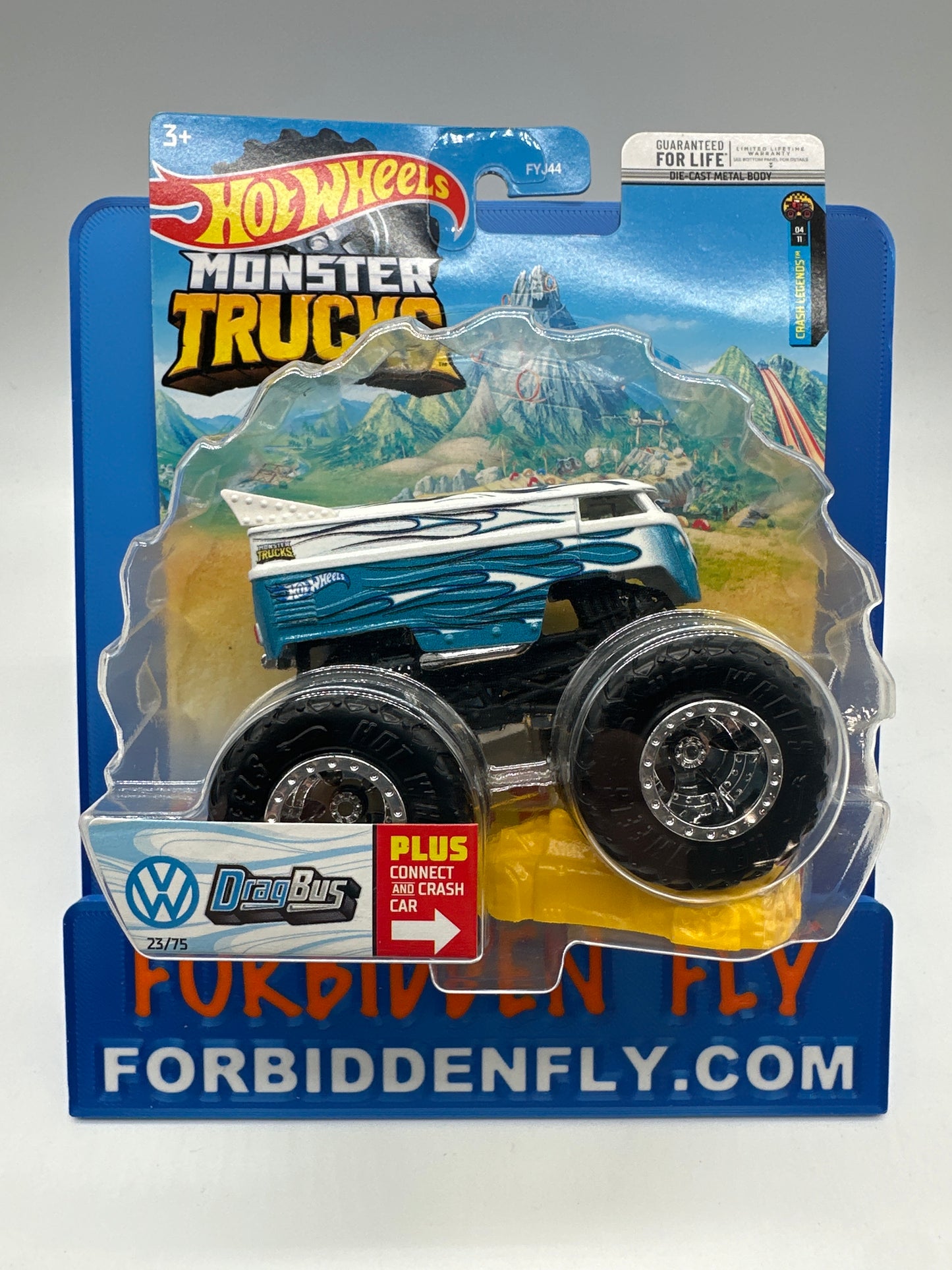 Hot Wheels Monster Trucks - Crash Legends Series w/ Crushable Car #23/75 - VW Drag Bus