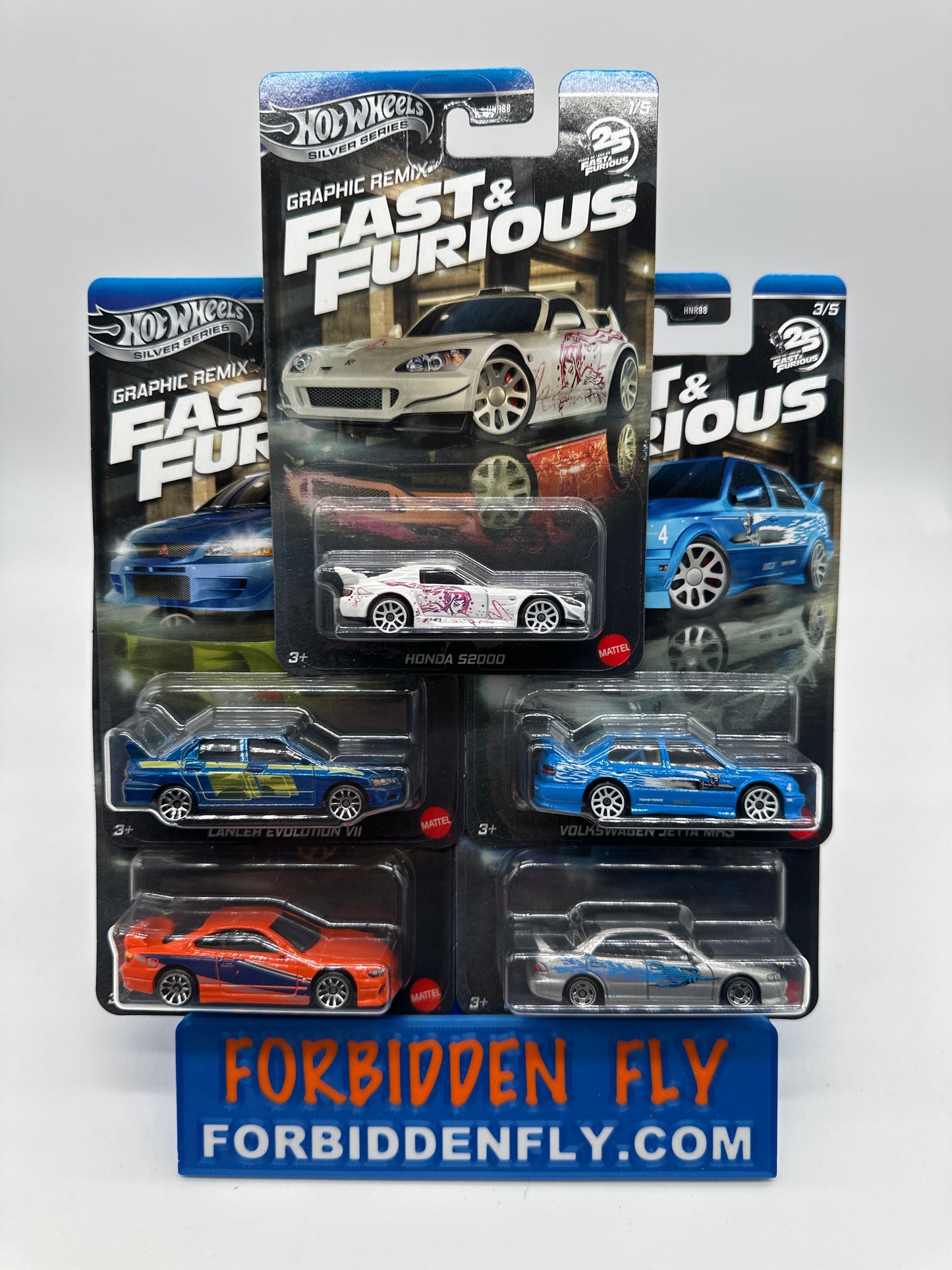 Hot Wheels 2025 Silver Series - Wal Mart Exclusive - Fast & Furious Graphic Remix Series - Complete Set Of 5