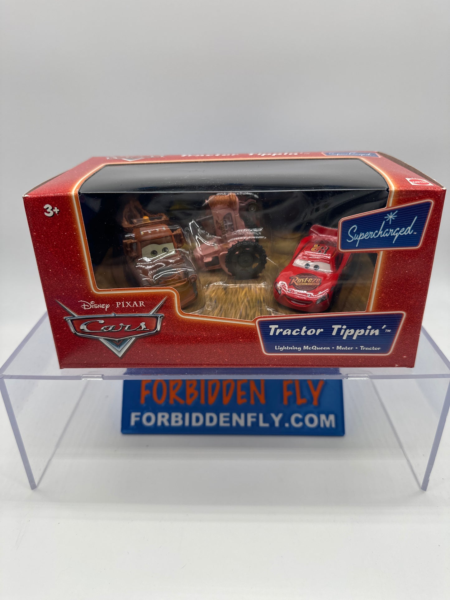 Disney Pixar Cars Movie - Supercharged Series Multipack - Tractor Tippin’ Set (Lightning McQueen, Mater, Tractor 3 Pack)