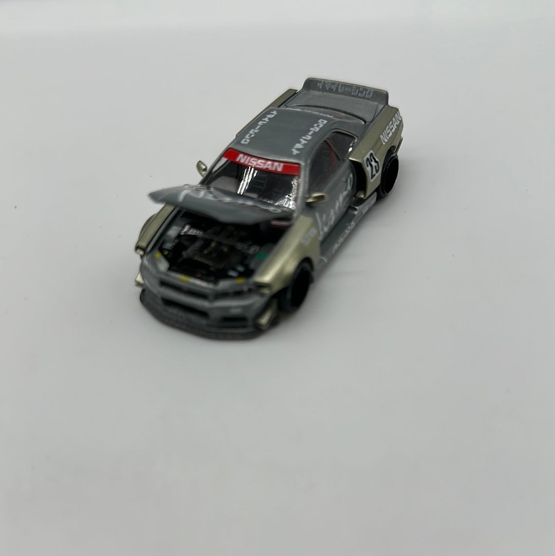 Kaido House (x MiniGT) - Raw Chase Release #103 - Green Nissan Nismo Skyline GT-R (R34) - Kaido Works V4
