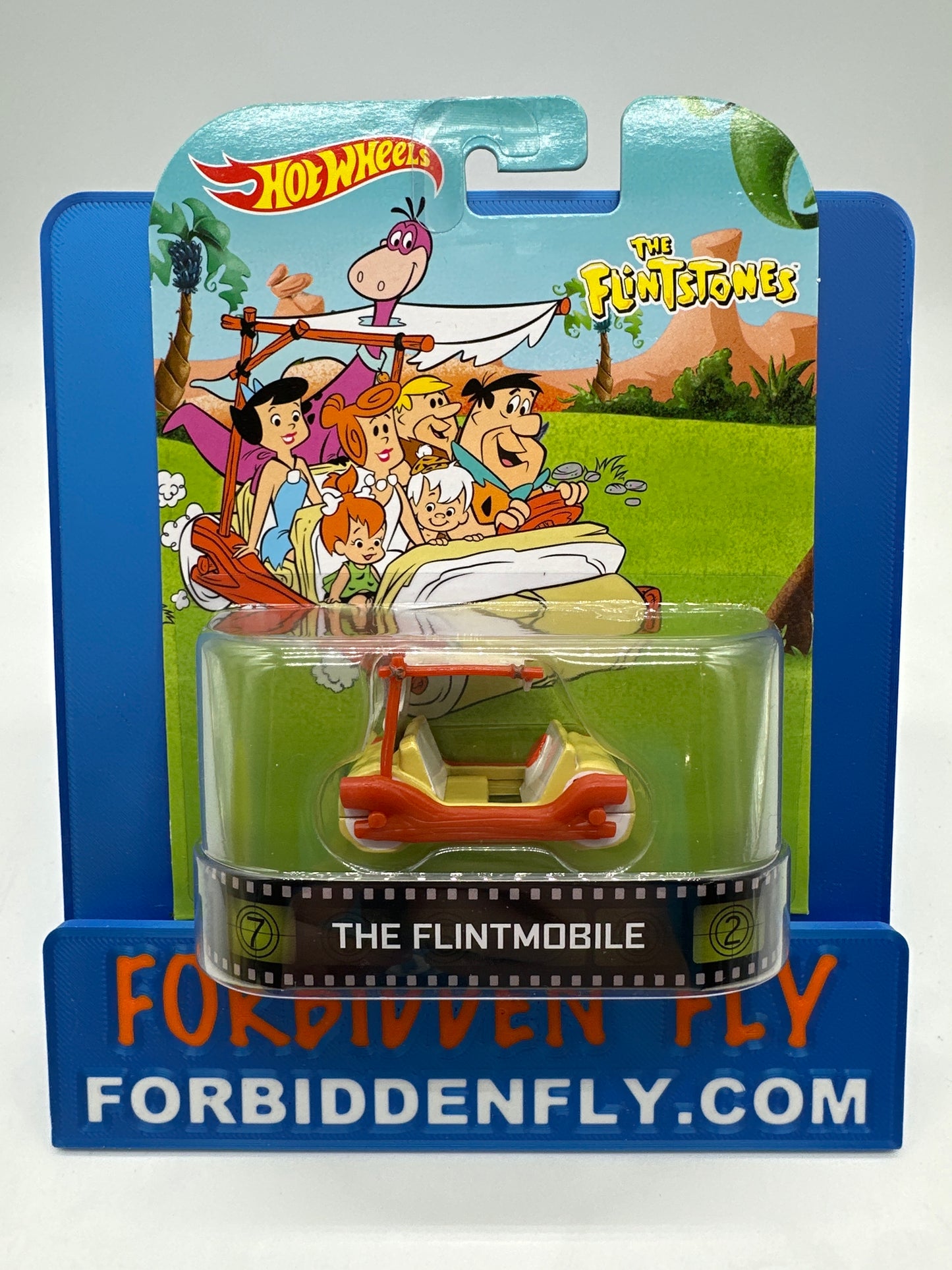 Hot Wheels 2014 Retro Entertainment Premium Single - The Flintstones - The Flintmobile (Family Card) (Movie Reel Packaging)