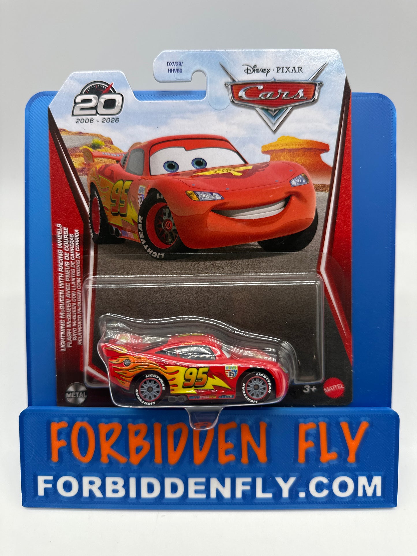 Disney Pixar Cars Movie - 20 Year Anniversary Release - Lightning McQueen with Racing Wheels