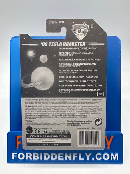 Hot Wheels Mainline - 2019 No Number Special Edition Card - ‘08 Tesla Roadster - 1st Car To Orbit The Sun