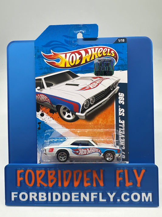 Hot Wheels 2011 Factory Sticker - ‘67 Chevelle SS 396 - White