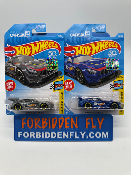 Hot Wheels Mainline - Factory Stickered 2018 - ‘16 Mercedes-AMG GT3 - Lot Of 2
