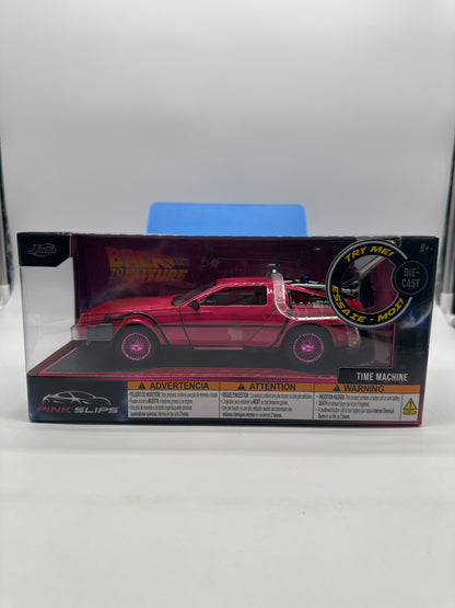 Jada 1:24 Scale - Pink Slips Series - Pink Back To The Future Time Machine