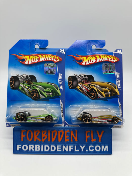 Hot Wheels Mainline - 2009 Factory Stickered - Faster Than Ever Series - Duel Fueler - Lot Of 2
