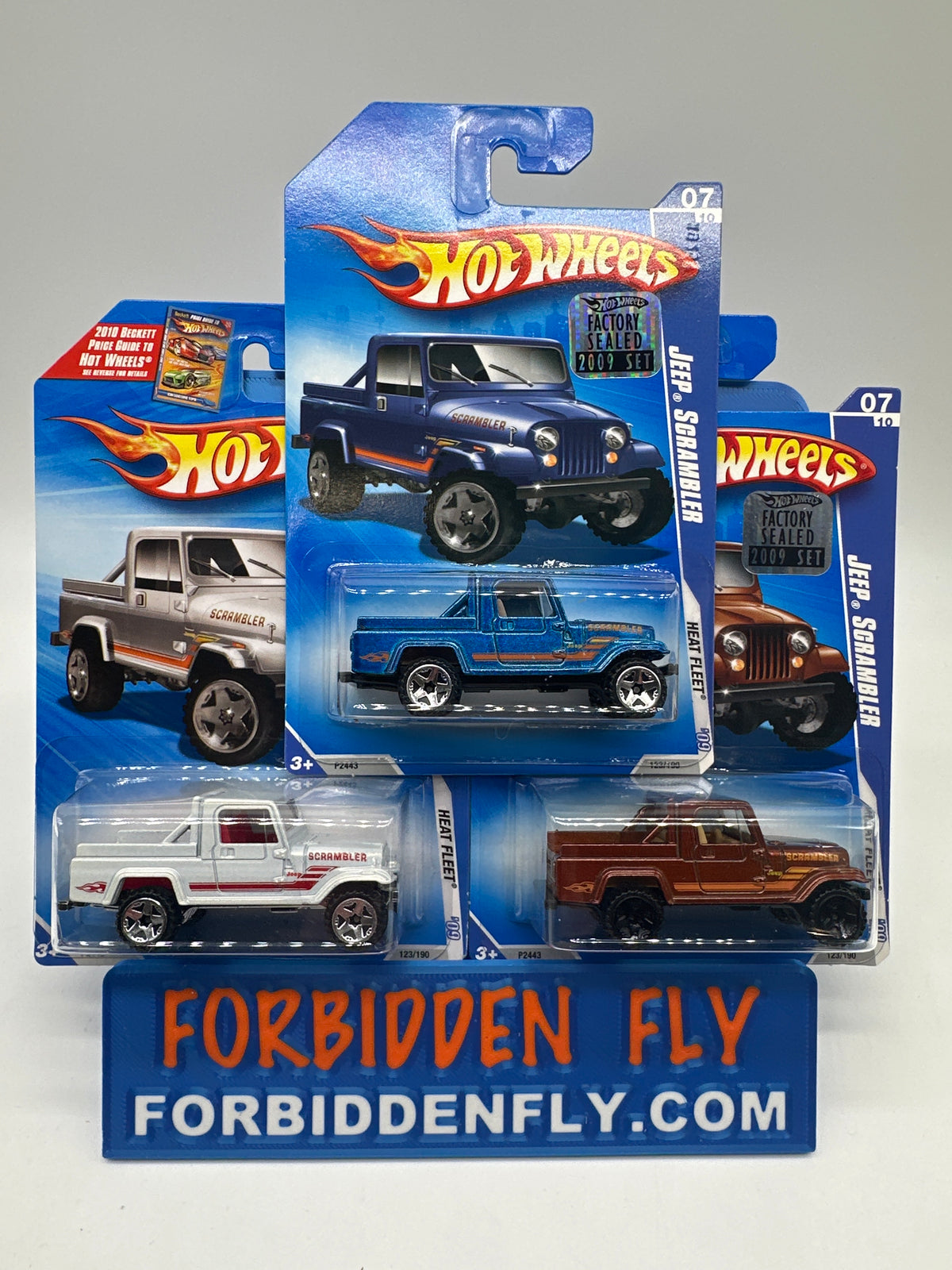 Hot Wheels Mainline - 2009 Factory Stickered - Heat Fleet Series - Jeep Scrambler - Lot Of 3