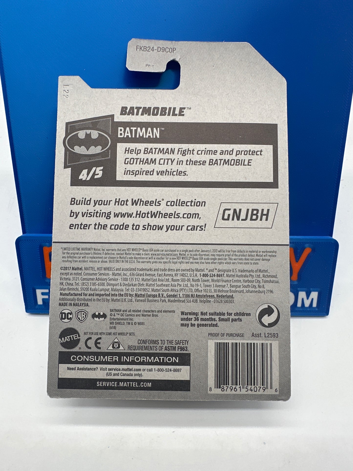 Hot Wheels Regular Treasure Hunt - Factory Stickered 2018 P Case - Batmobile