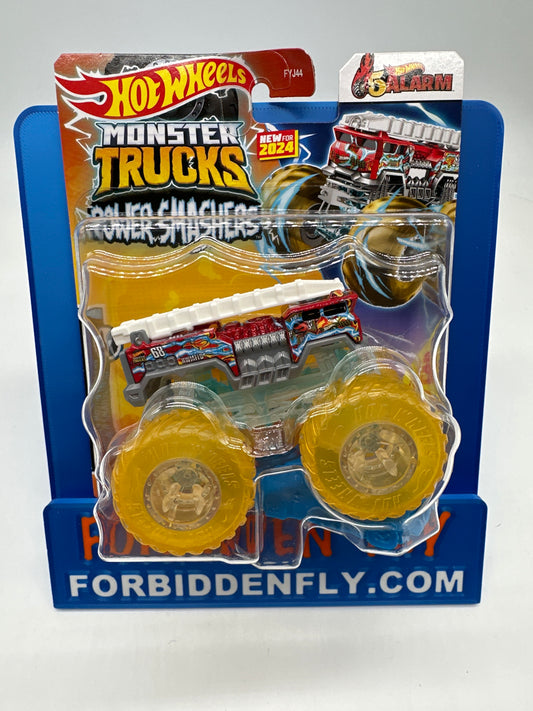 Hot Wheels Monster Trucks - Power Smashers Series w/ Crushed Car #7/7 - 5 Alarm - New For 2024