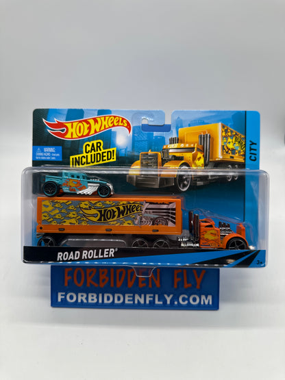 Hot Wheels - 2013 City - Road Roller w/ Teal Bone Shaker