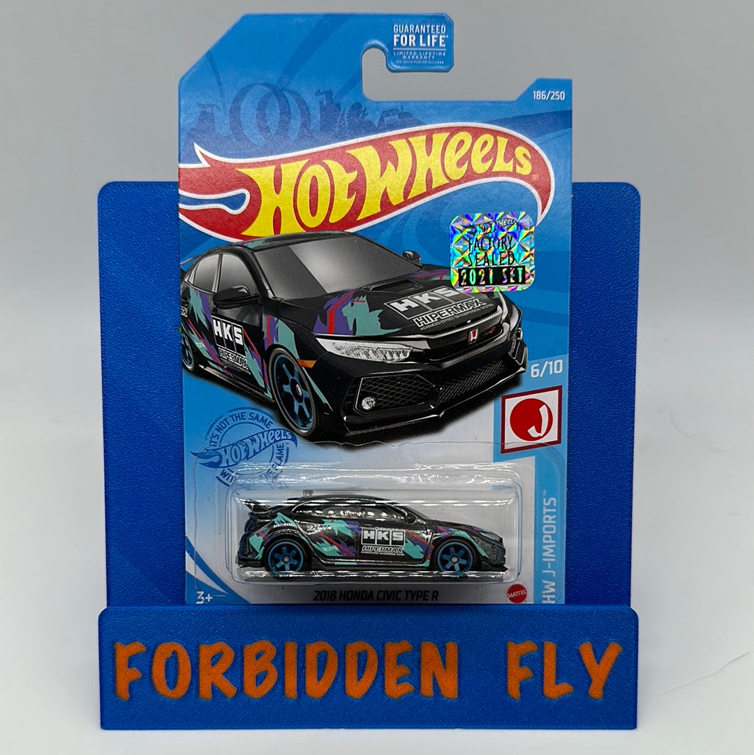 Hot Wheels 2021 Super Treasure Hunt - Factory Stickered - HKS 2018 Honda Civic Type R