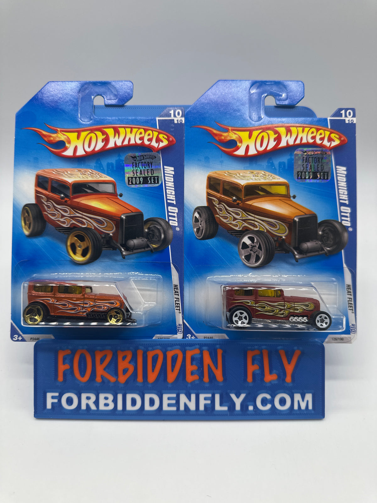 Hot Wheels Mainline - 2009 Factory Stickered - Heat Fleet Series - Midnight Otto - Lot Of 2
