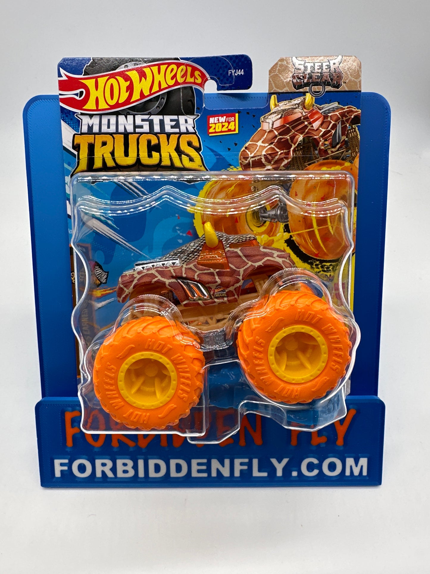 Hot Wheels Monster Trucks - Stripes Earned Series w/ Crushed Car #4/4 - Steer Clear - New For 2024