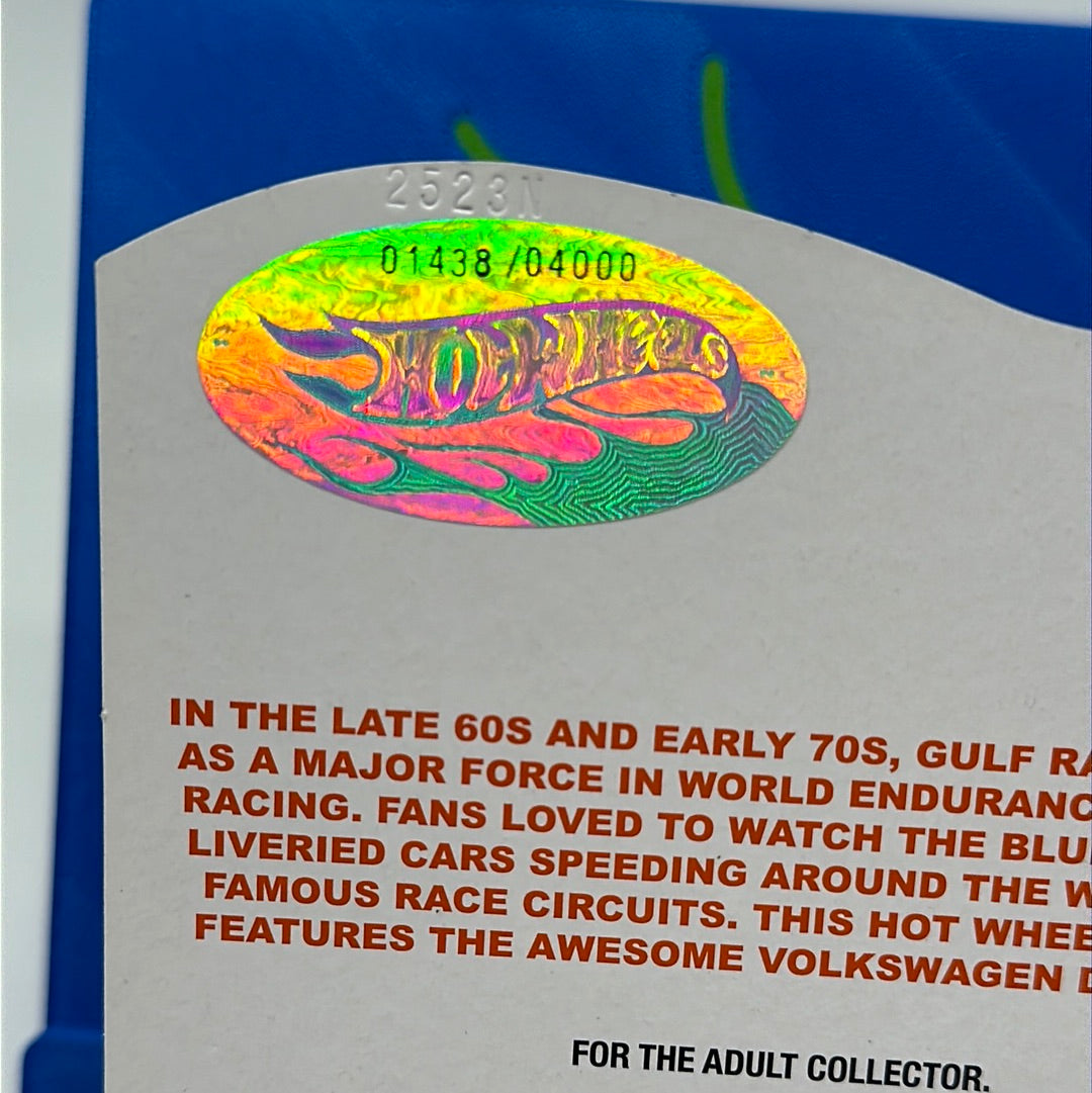 Hot Wheels RLC Red Line Club - 2013 Release - Gulf Volkswagen Drag Beetle