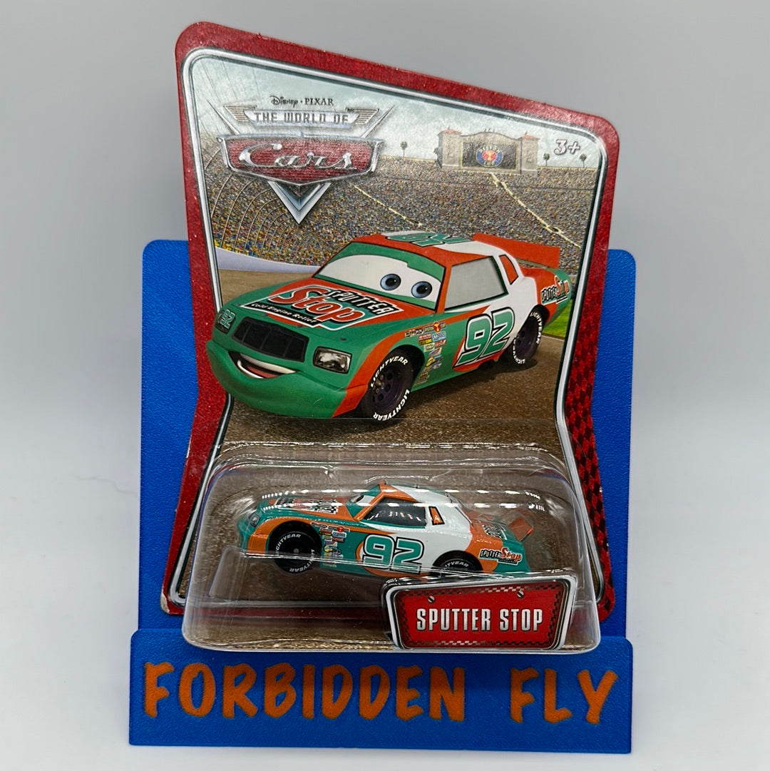 Disney Pixar Cars Movie - World of Cars - Piston Cup Racer #92 Sputter Stop