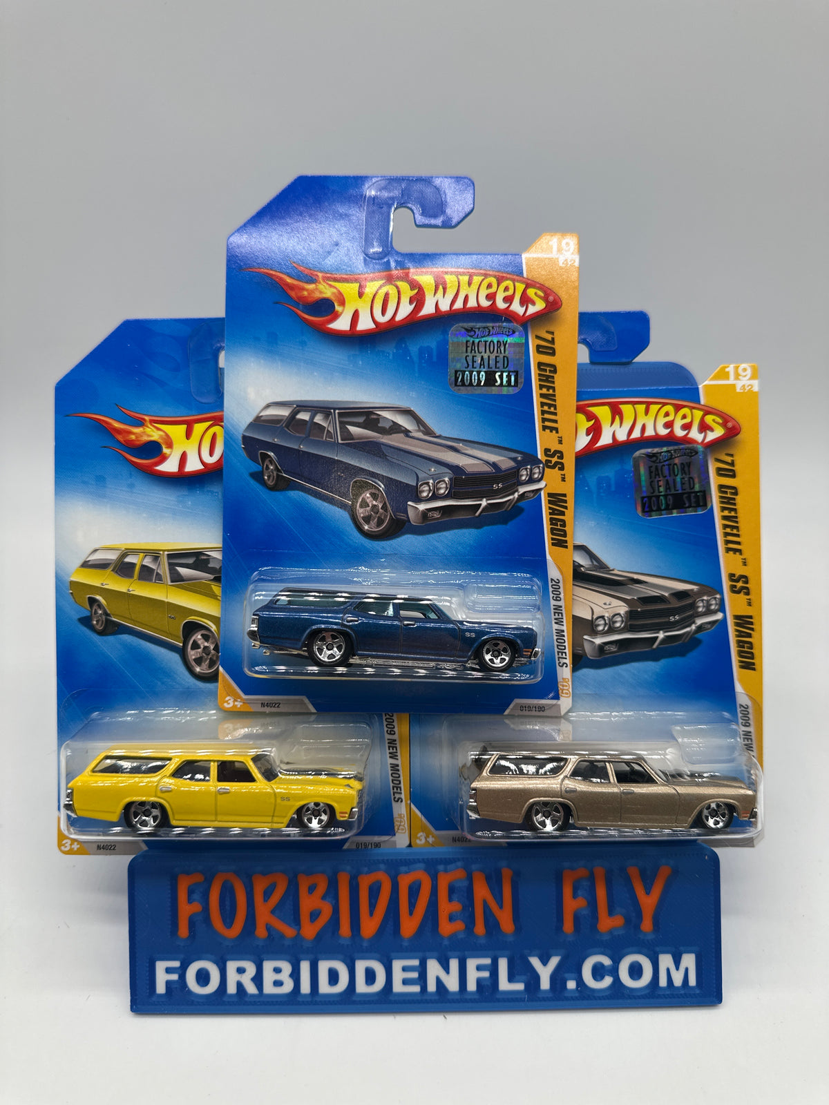 Hot Wheels Mainline - 2009 Factory Stickered - 2009 New Model Series - ‘69 Chevelle SS Wagon  - Lot Of 3