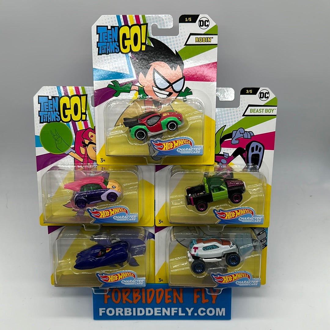 Hot Wheels Character Cars - 2017 Teen Titans Go - Complete Set Of 5