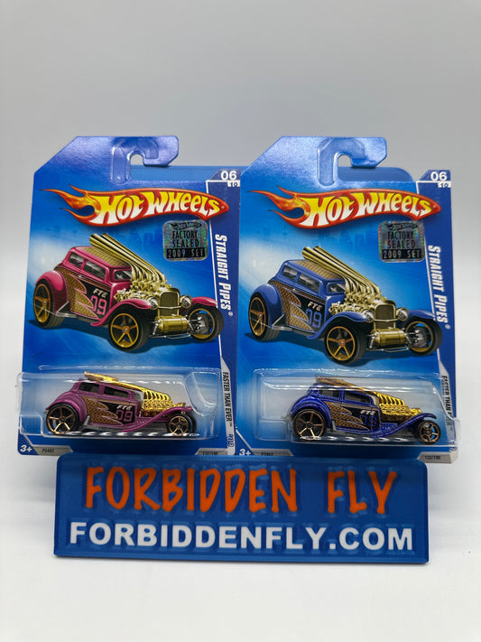 Hot Wheels Mainline - 2009 Factory Stickered - Faster Than Ever Series - Straight Pipes - Lot Of 2